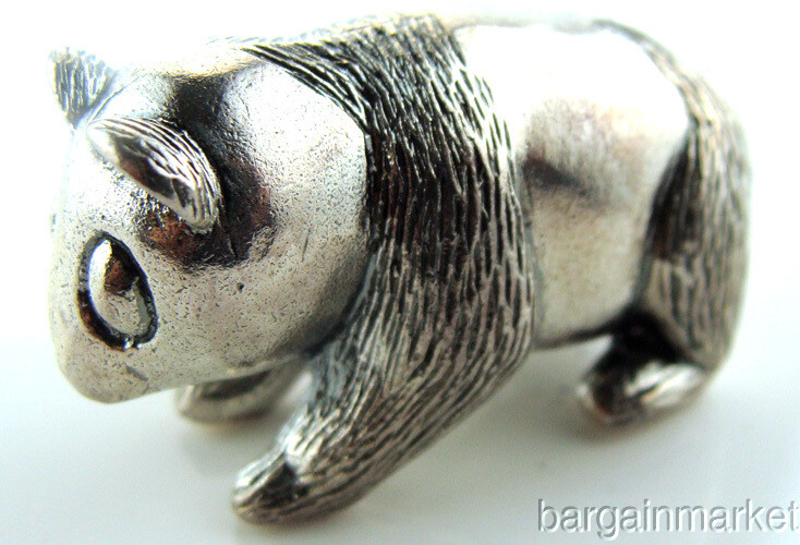 Solid .925 Sterling Silver Panda Bear Figurine  #65