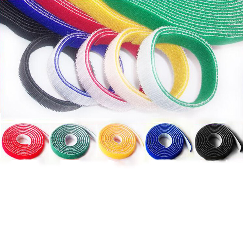 Hook And Loop Cable Ties Reusable Double Sided Straps Width 10mm 20mm Mulitcolor