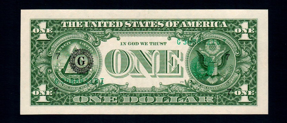 (( Overprint On Back Error )) $1 1985 Federal Reserve Note Uncirculated (B204)