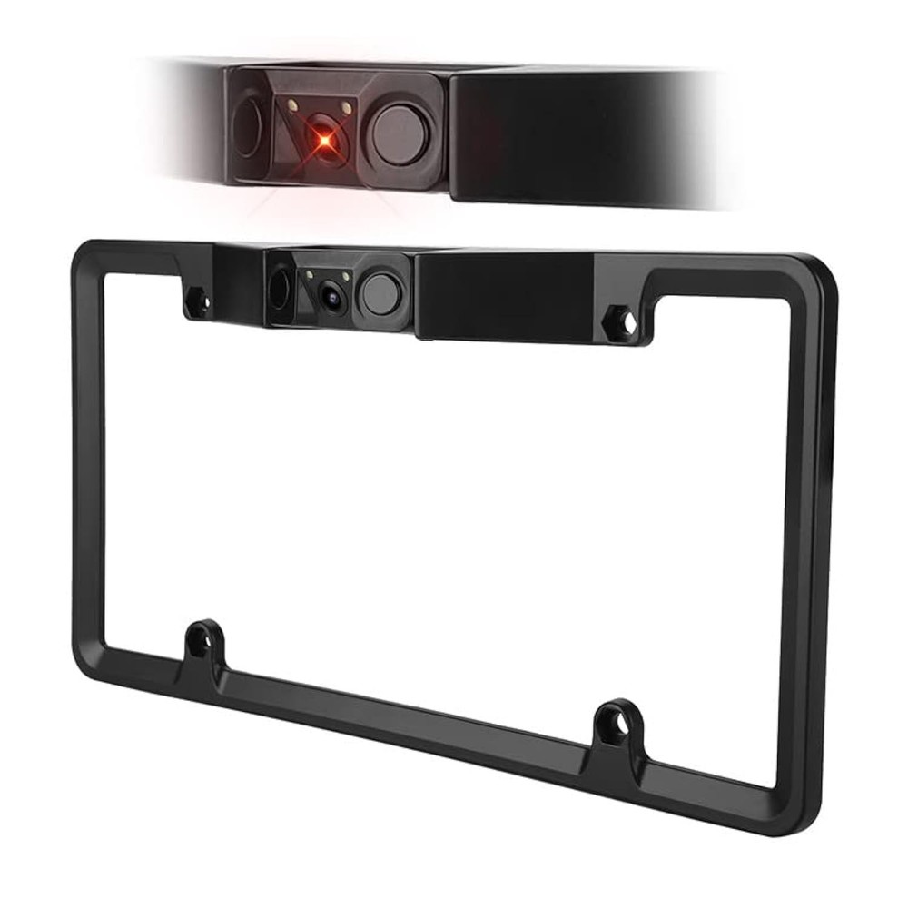3-in-1 License Plate Frame with Parking Sensor & Backup Camera System