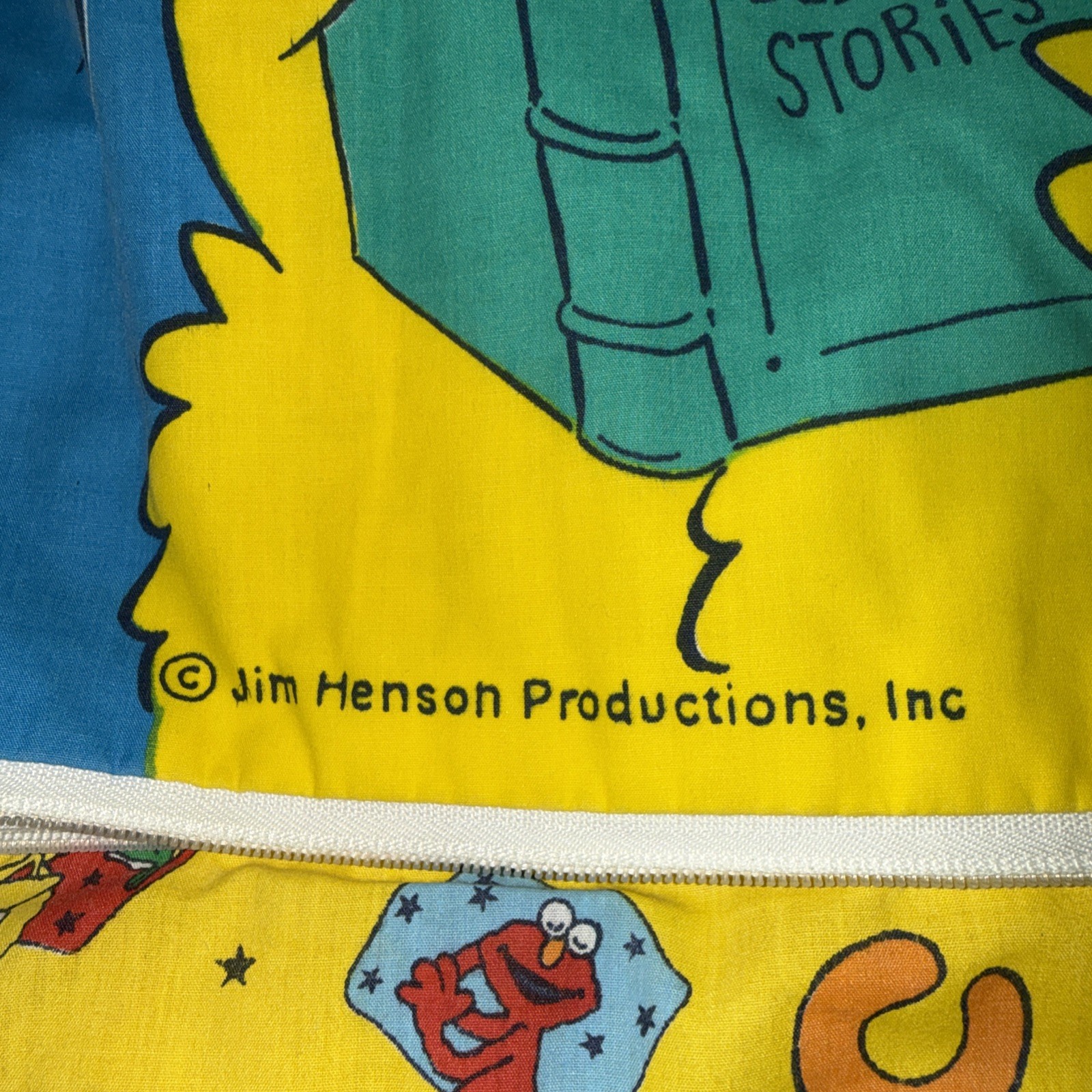 Vintage Big Bird Sesame Street Yellow Kids Sleeping Bag 39X25 Folds Into Pillow