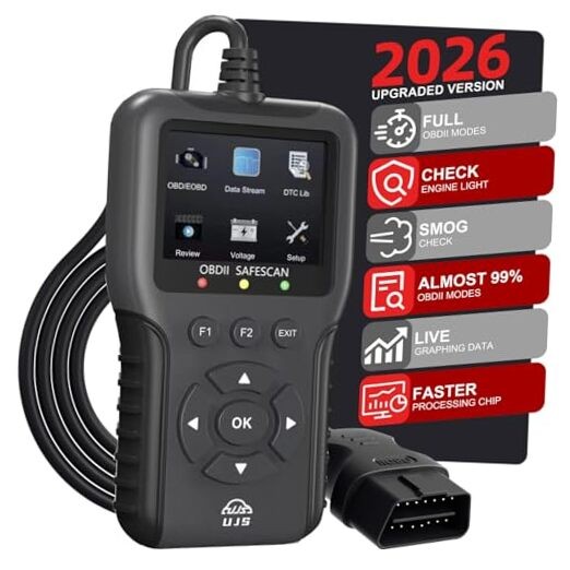 2026 Enhanced Universal OBD2 Scanner, Check Engine Code Reader - 45000+ Black