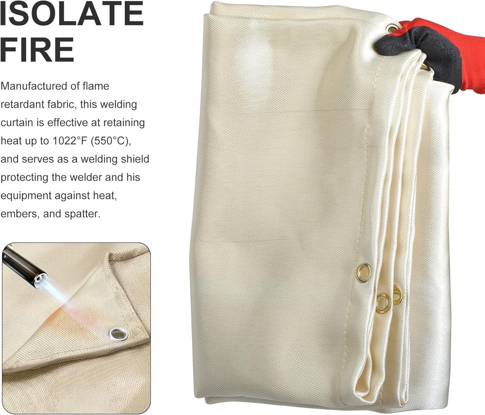 Welding Blanket Fire Retardant Safety Shield Grommets