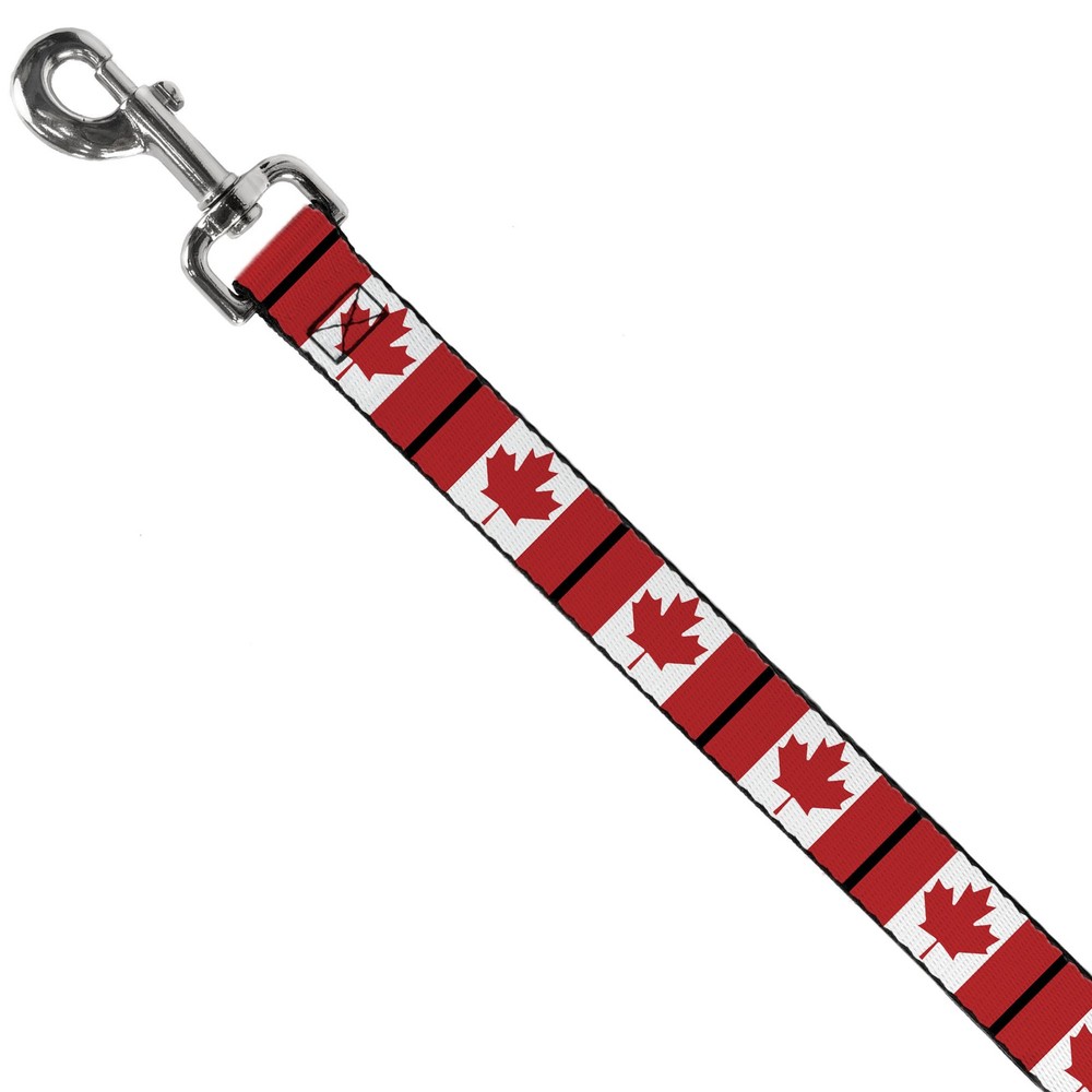 Dog Leash Canada Flags NARROW 0.5"