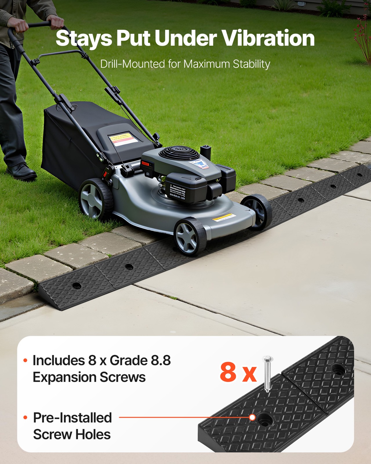 VEVOR 2 Pcs Driveway Rubber Curb Ramp 33069 lbs 2 inch Rise Threshold Ramp