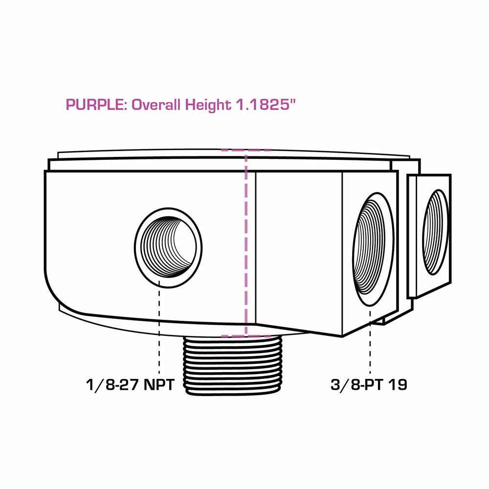 GlowShift Oil Cooler Feed Sandwich Adapter Plate - 3/4 UNF-16 Thread