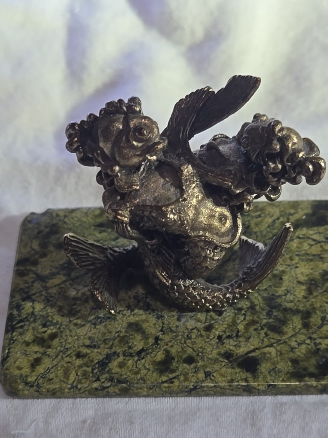 LOOK RARE Antique Art Nouveau Ornate Bronze Figures 2 SIRENS/MERMAIDS Entwined