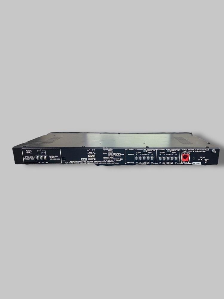 RANE AD 22S 2-Channel Audio Delay Processor – Tested Working – No Power Supply