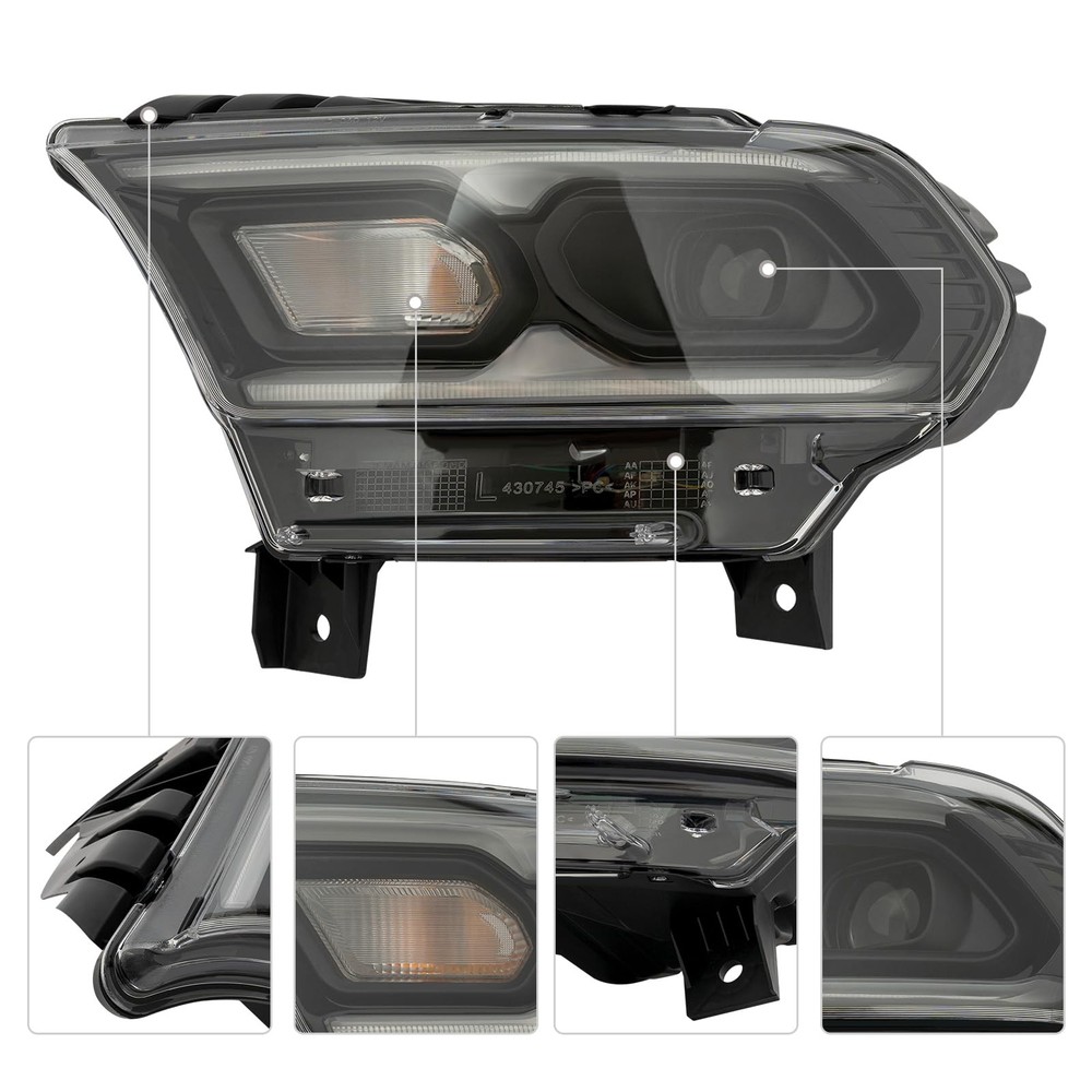 LED Headlight for 2021-2023 Durango Left Side Projector Halogen Turn Signal