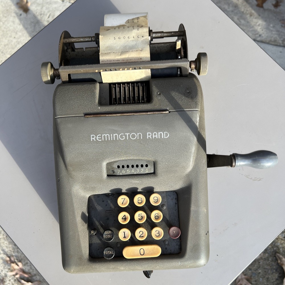 Vintage Remington Rand 1940s Adding Bookkeeping Calculating Machine Works