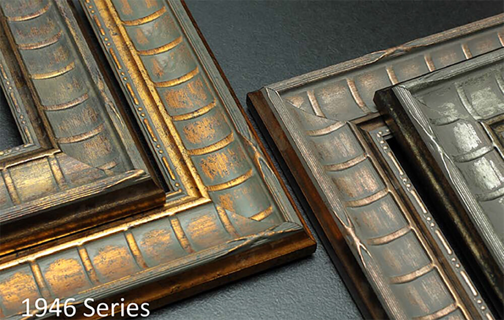 Custom Matted Picture Poster Frame & Mat 3" Gold French Ornat 1946 16x20 24x36