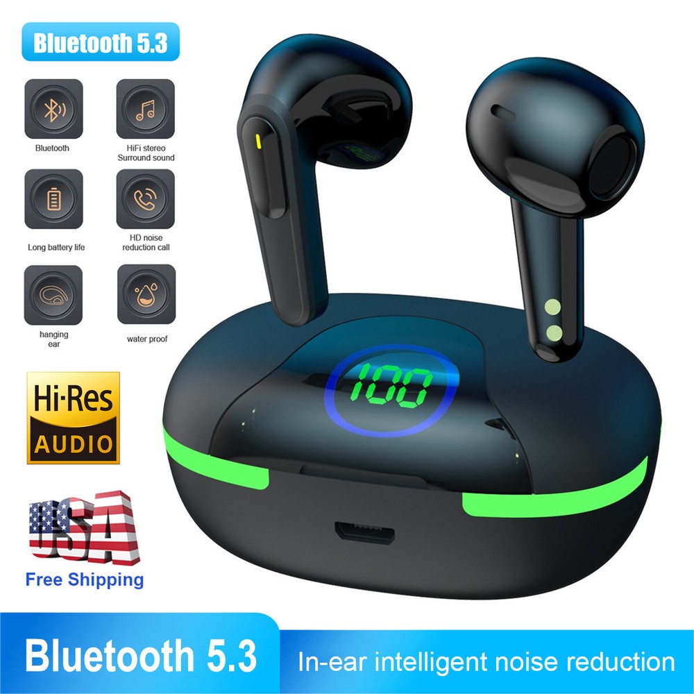 5.3 Bluetooth Waterproof Headset TWS Wireless Earphone Earbuds Headphones Stereo