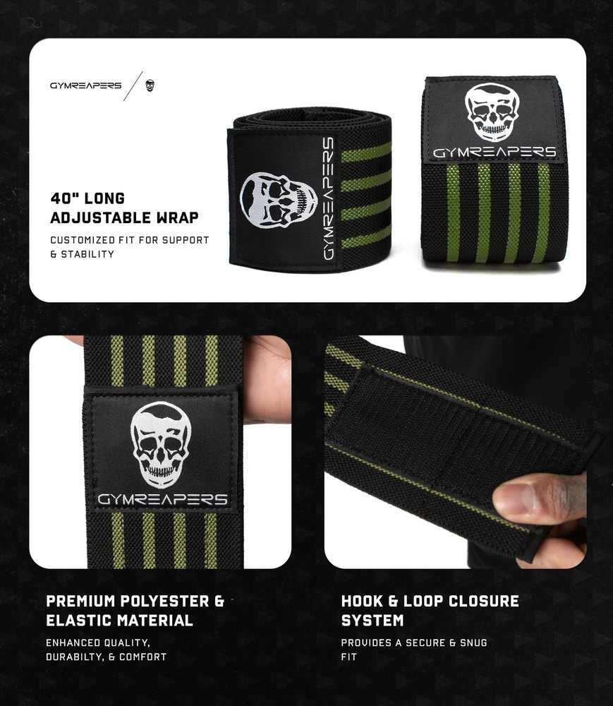 Weightlifting Elbow Wraps (1 Pair) - Flexible 40'' Elbow Compression Strap & ...