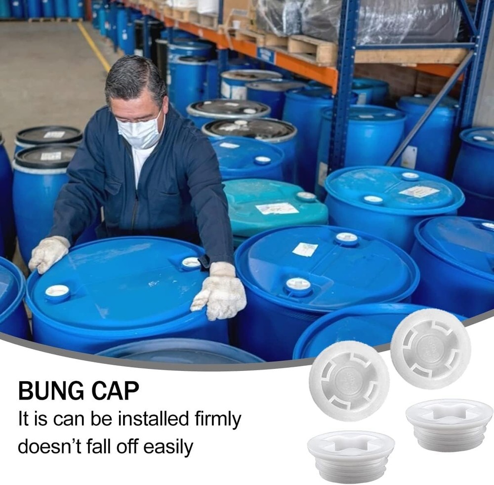 12Pcs 2 Drum Bung Caps Combo Fine & Coarse Thread with Gaskets for Poly Drums