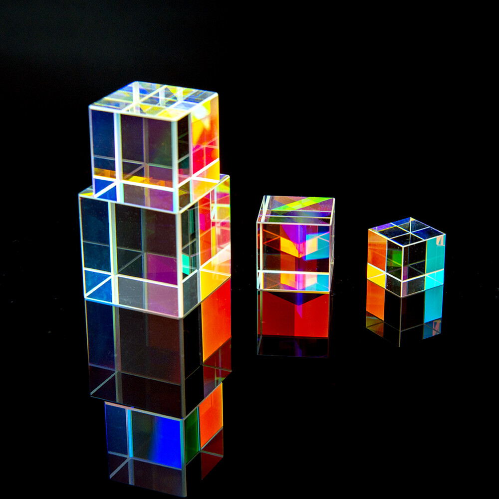 1PC Six-Sided Optical Prism Combine Cube Prism Beam Splitting Prism