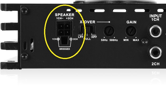 Hi Level Output Harness Plug 4-Pin LANZAR Mini RE AUDIO Mini Amplifier