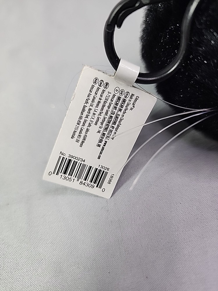 Puffball Black Cat Backpack Clip Soft Gem Eyes Amscan