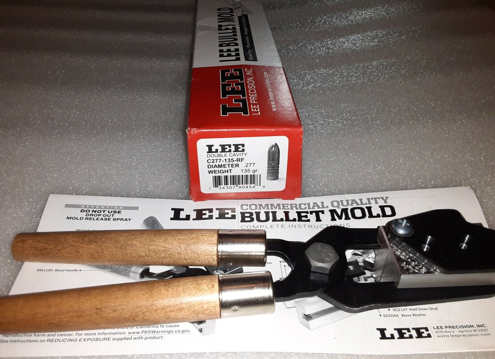 Lee 2-Cavity Bullet Mold C277-135-RF 270 Caliber (277 Diameter) 135 Grain Flat