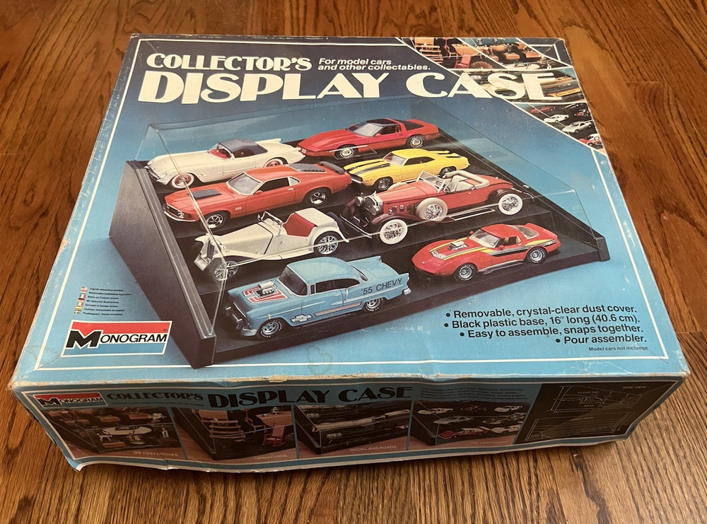 NOS Vintage Monogram Model Car Collector's Display Case Showcase
