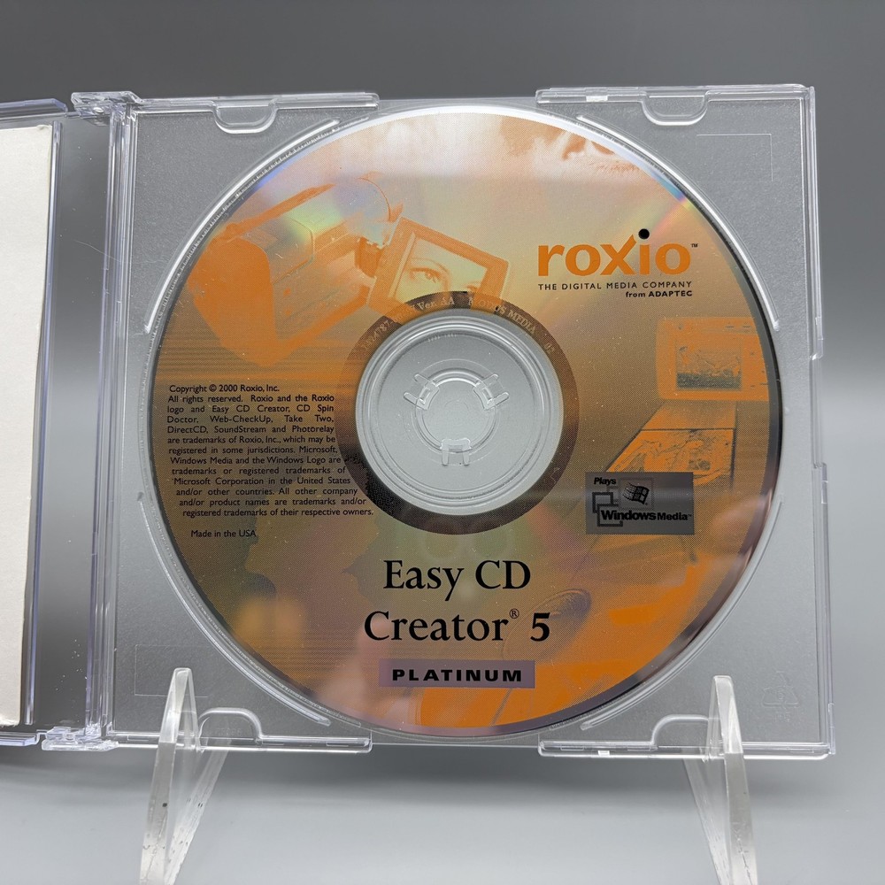 Vintage 2000 Roxio Easy CD Creator 5 Platinum Software CD-ROM Windows PC