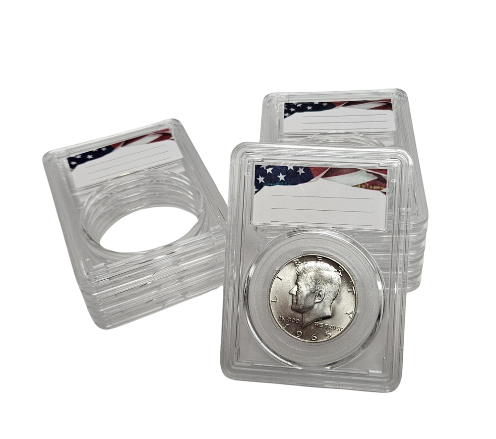 Coin Display Storage Case for US Half Dollars - Includes Six 30mm Slabs