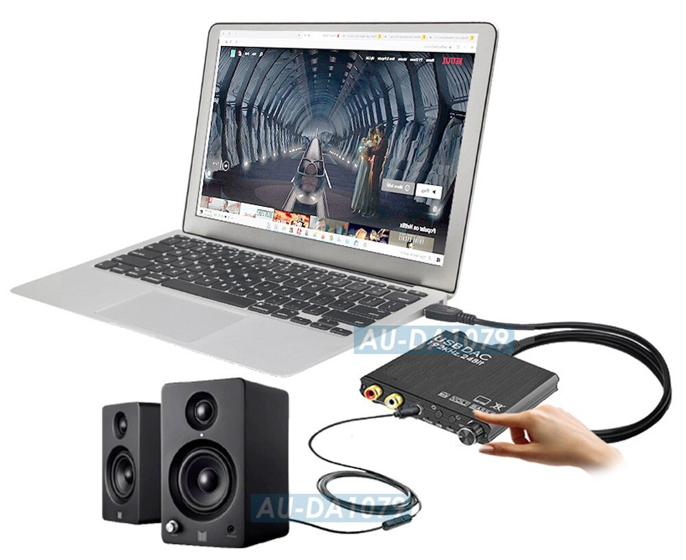 2-in-1 DAC Digital Audio decoder USB Sound Card Plug-n-Play 192kHz High Sampling
