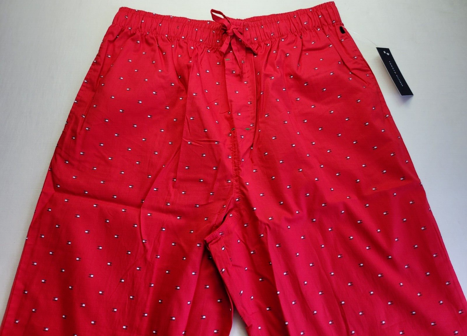 Tommy Hilfiger Men’s Pajama Lounge Sleep Pants Large Red Allover Logo MSRP$42