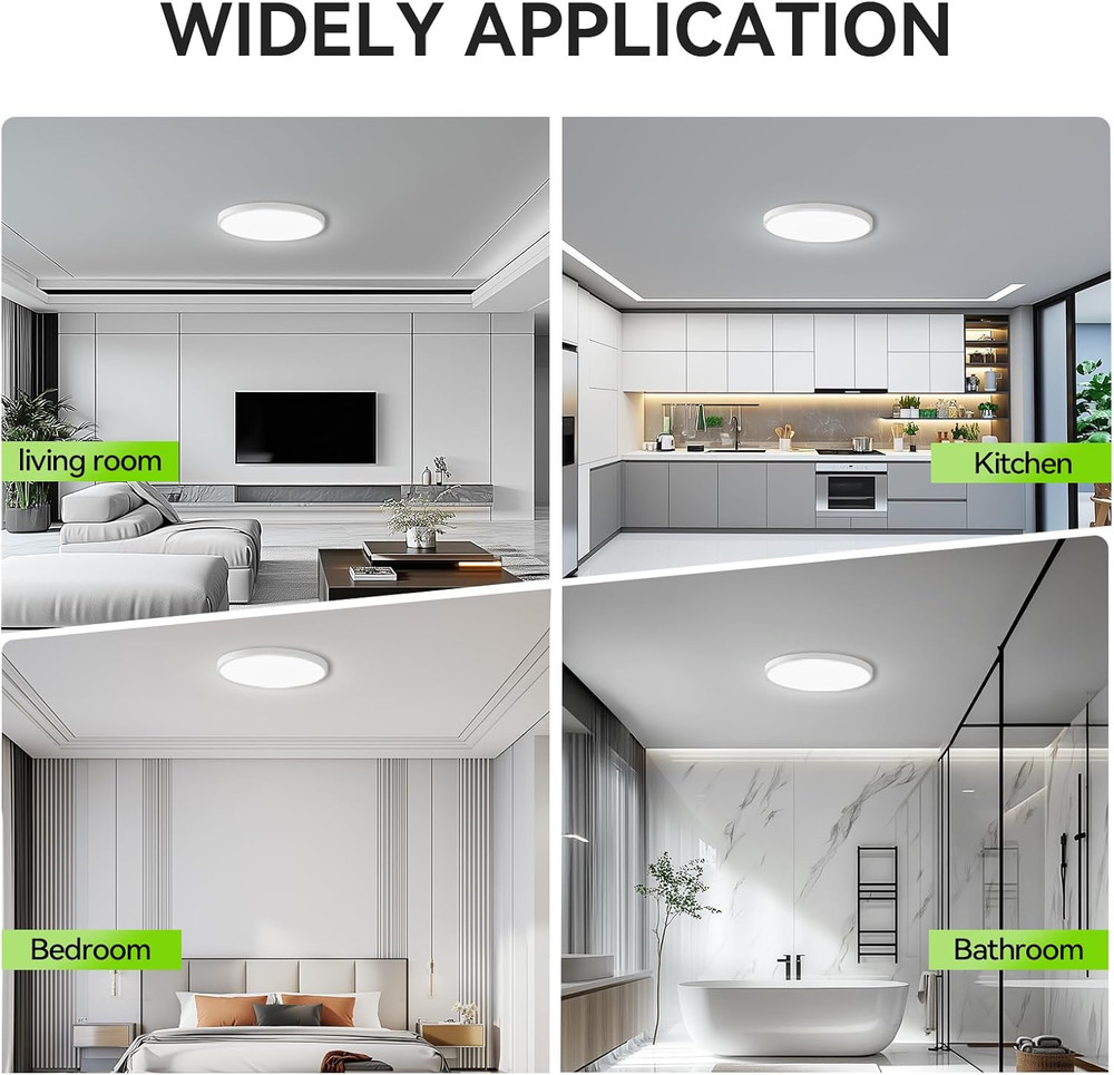 3100lm LED Flush Mount Ceiling Light, Super Slim 12 inch