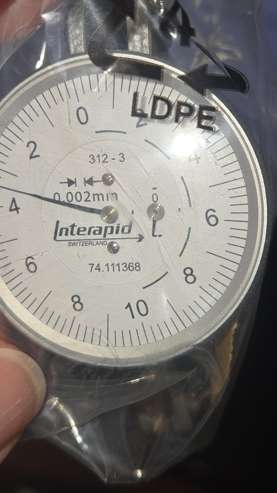 Interapid Test Indicator 312-3, Horizontal, 0.4mm Range, 0.002mm Graduation