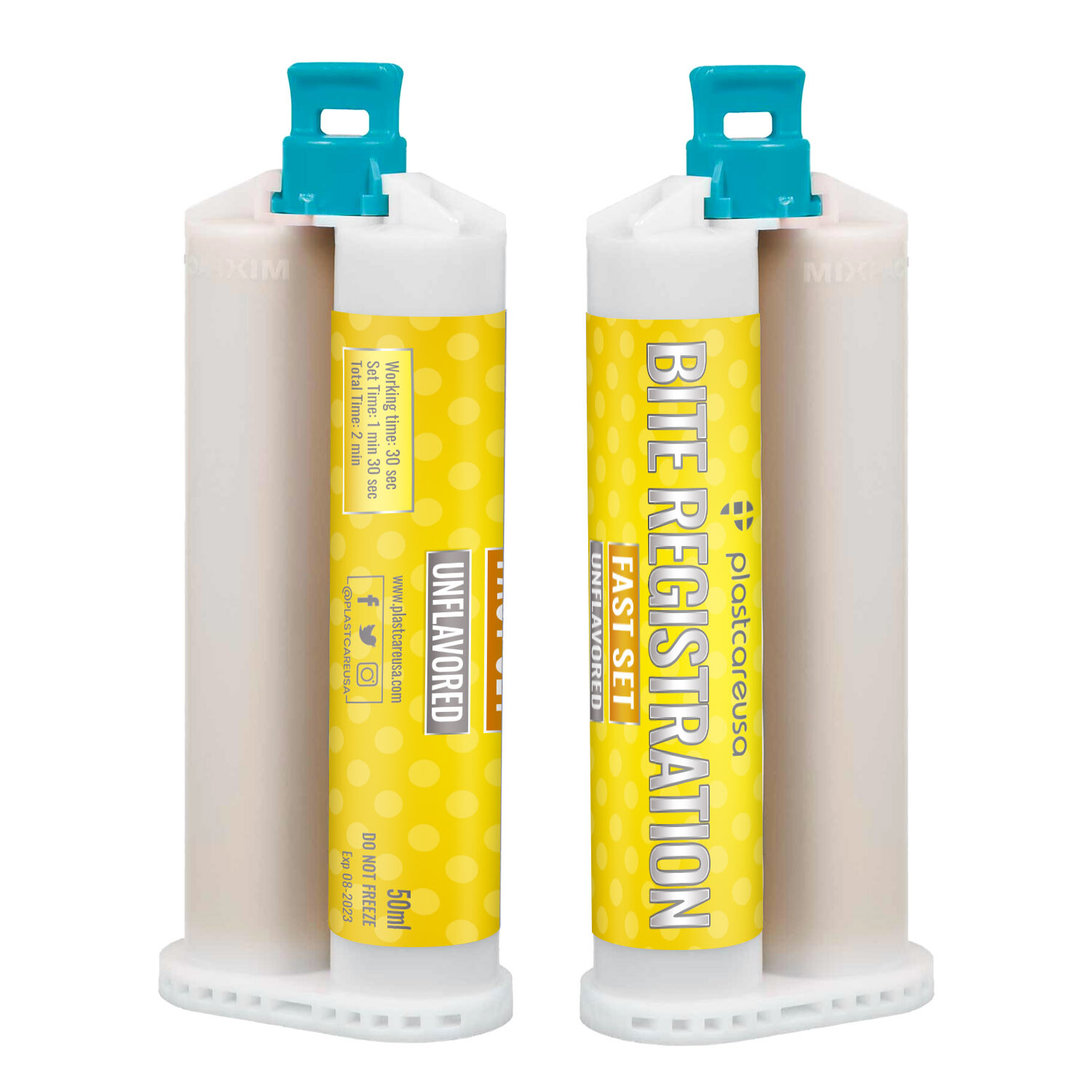 40 Bulk FAST Set Bite Registration Material, Unflavored, 50ml Dental Cartridges