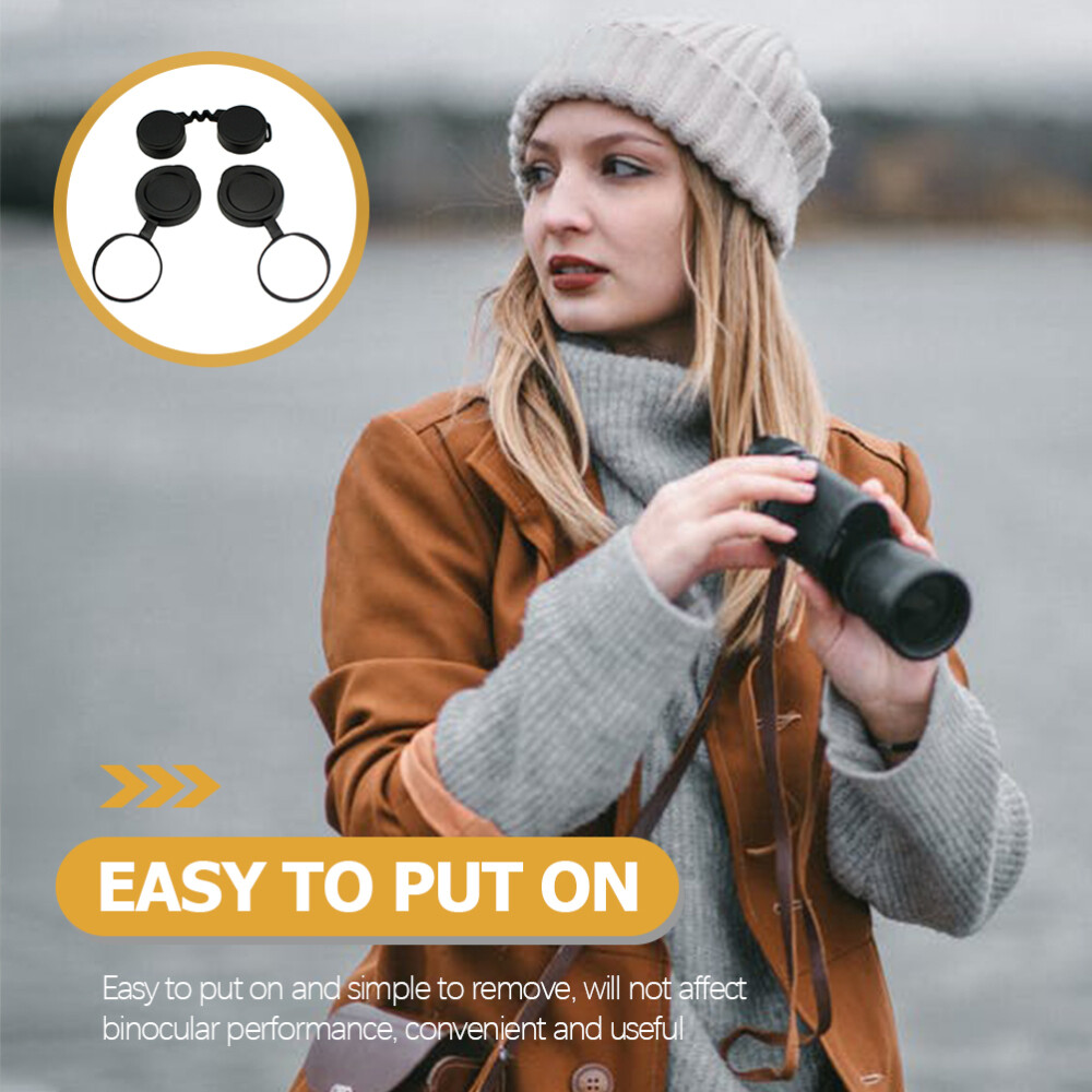 Binocular Objective Lens Protective Rubber Caps Covers for Outdoor Equipment