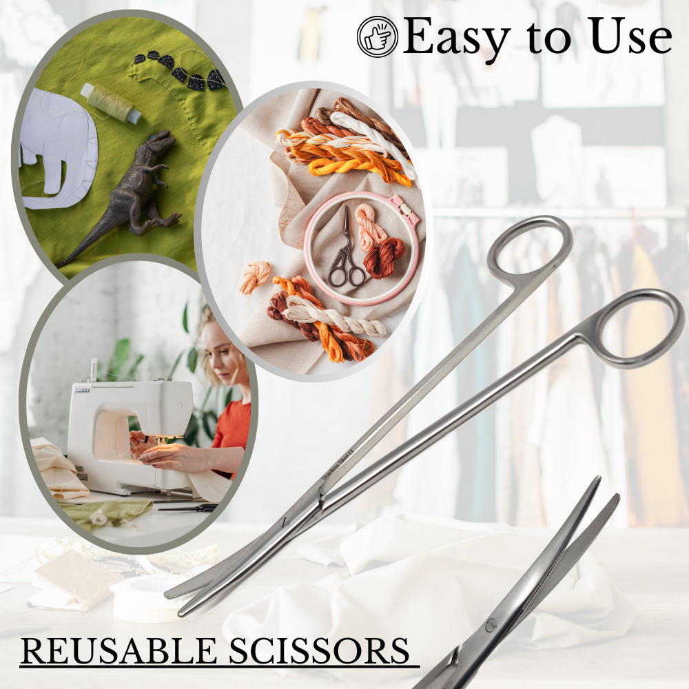 Multipurpose Craft Scissors DIY Projects Sewing Scrapbooking - 7" Curverd Tips