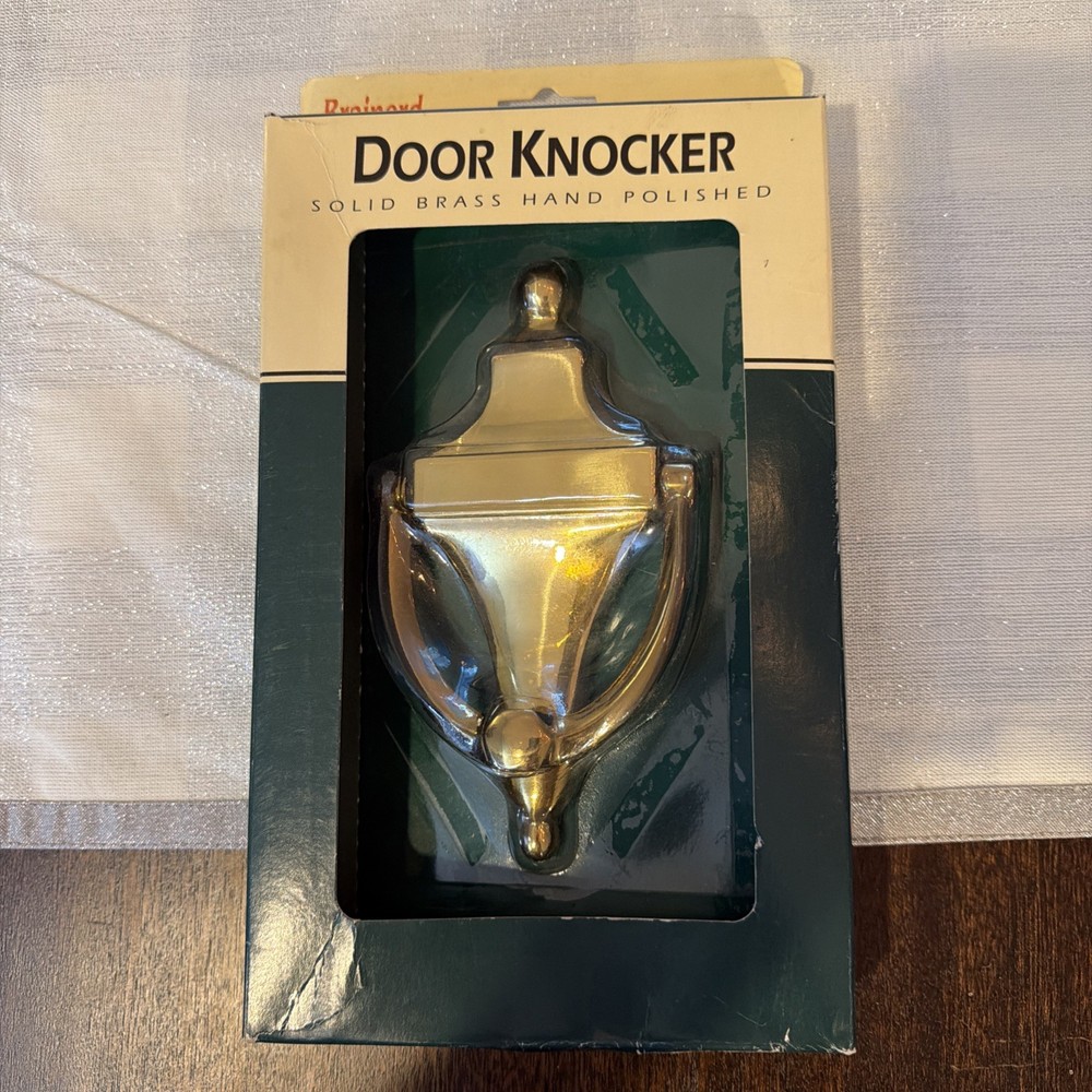 Brainerd Solid Brass Hand Polished Door Knocker 7” x 4” Model 675