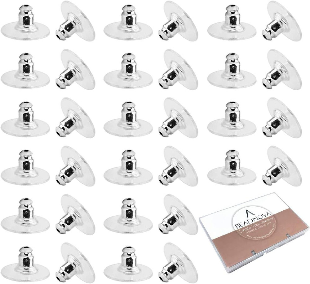 Earring Backs Replacements Earring Backing Silver Plated Pierced NEW (120Pcs)