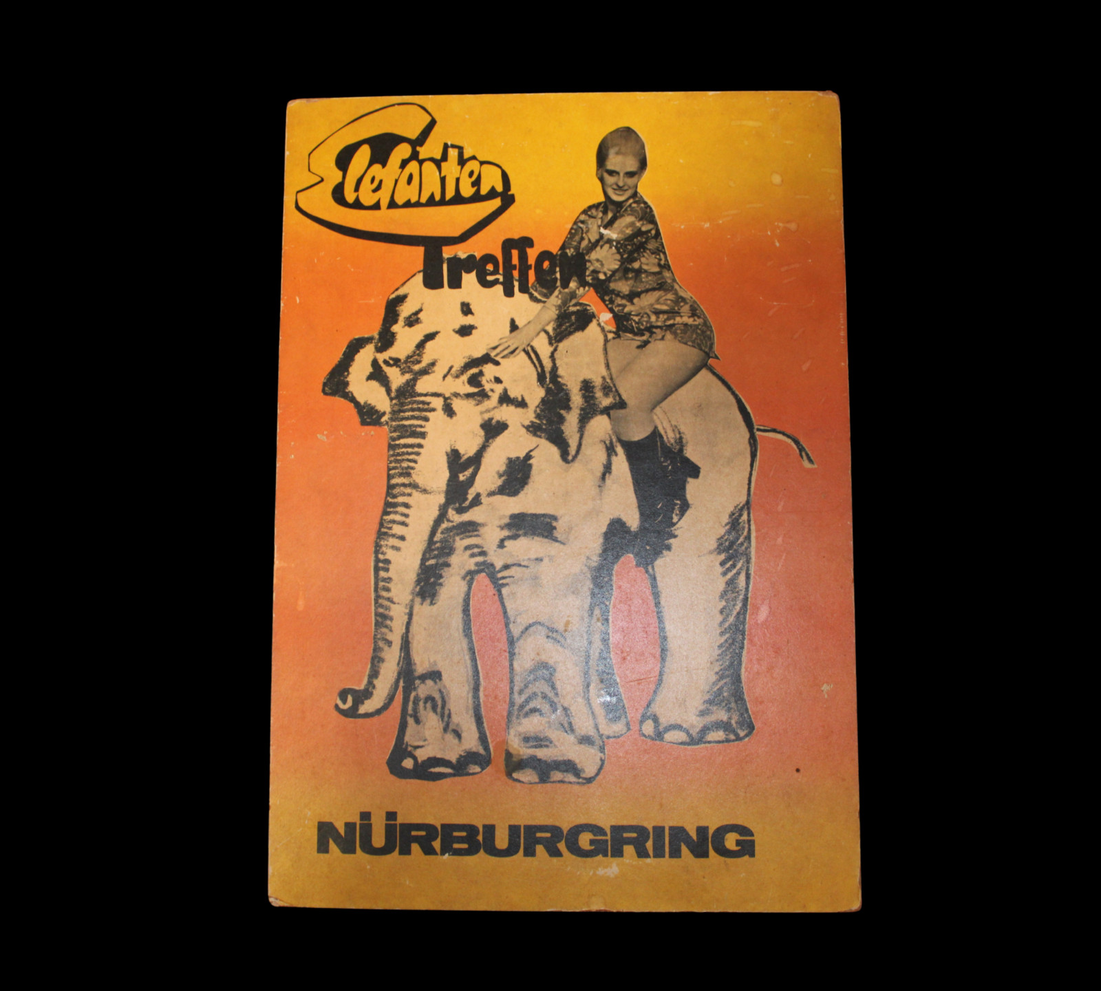 1960s Motorcycle Rally Elefantentreffen Sign! Rare German Motorbike Club Poster