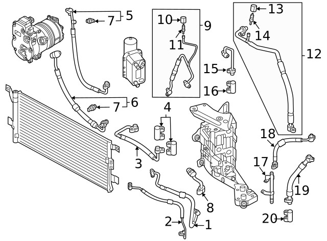 Genuine Audi Pressure Sensor 4M0-959-603-E