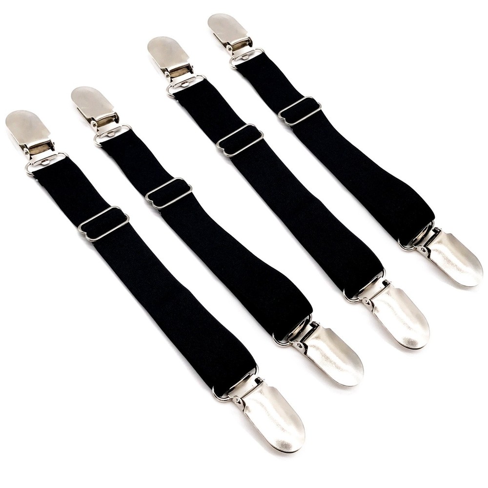 4 Pcs Multifunction Adjustable Elastic Stocking Clips Garter Suspenders