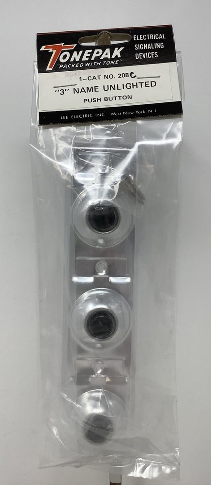 Lee Electrical 208C Silver Tonepak Packed w/ Tone 3 Name Unlighted Push Button
