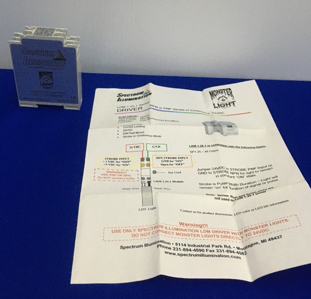 SPECTRUM ILLUMINATION LDM SP1.25-1 REV F ADAPTER LIGHT CONTROLLER STROBE