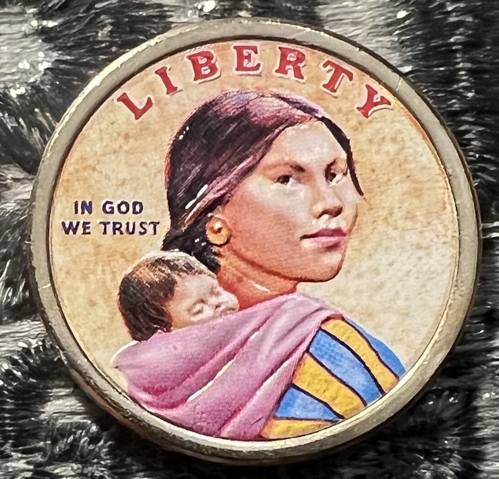 COLORIZED 2015 NATIVE AMERICAN DOLLAR (COLORIZED BOTH SIDES)