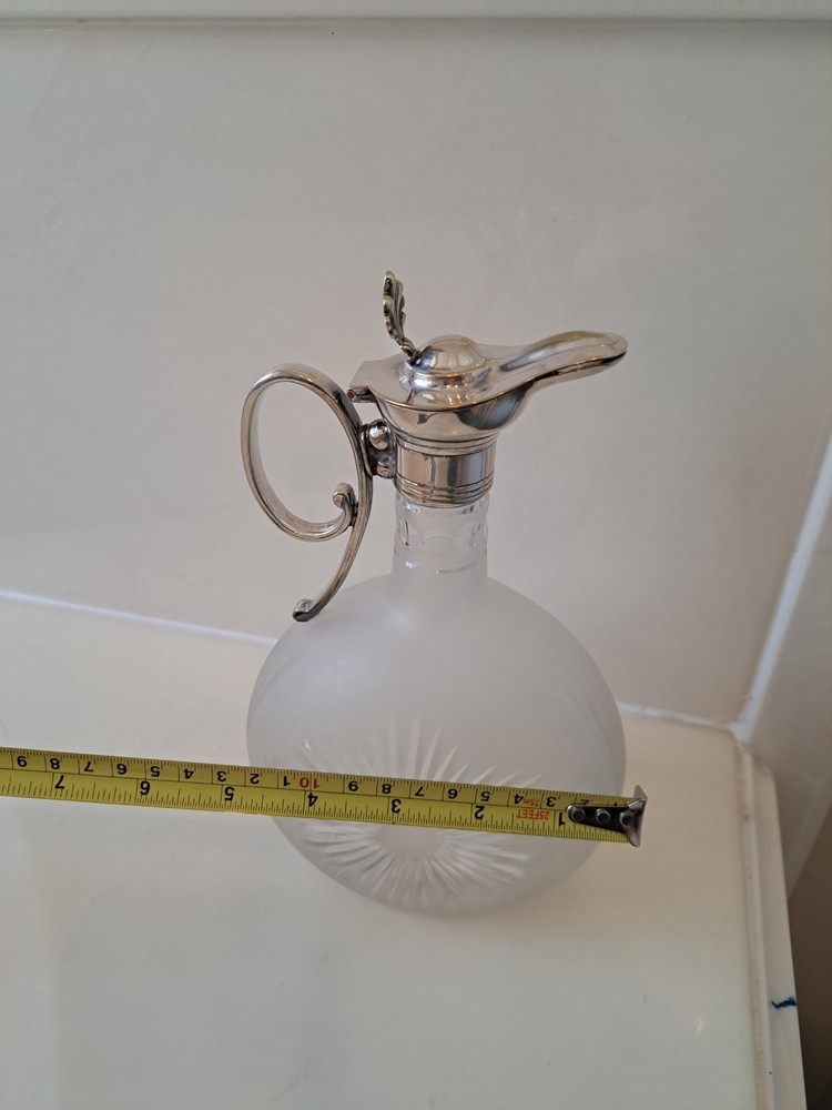 Victorian Silver Plated Claret Jug with Reeded Scroll Handle