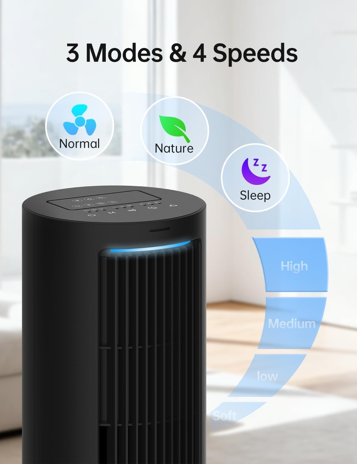 PHILODECO Tower Fan 40 Inch Bladeless Fan 80 ° Oscillating Fan Silent Remote New