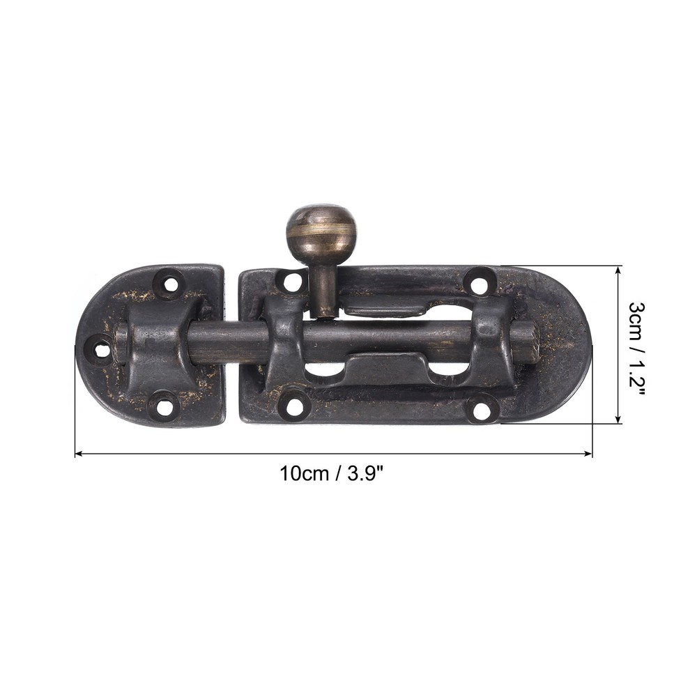 Copper Barrel Bolt Latch Solid Barrel Bolt Buckle Lock with Screws Black