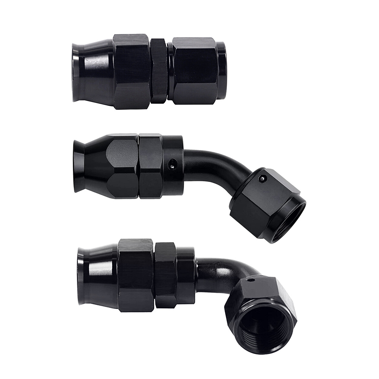 LokoCar PTFE Hose End Fittings 4AN 6AN 8AN 10AN 0° 45° 90° Degree Fits PTFE Hose