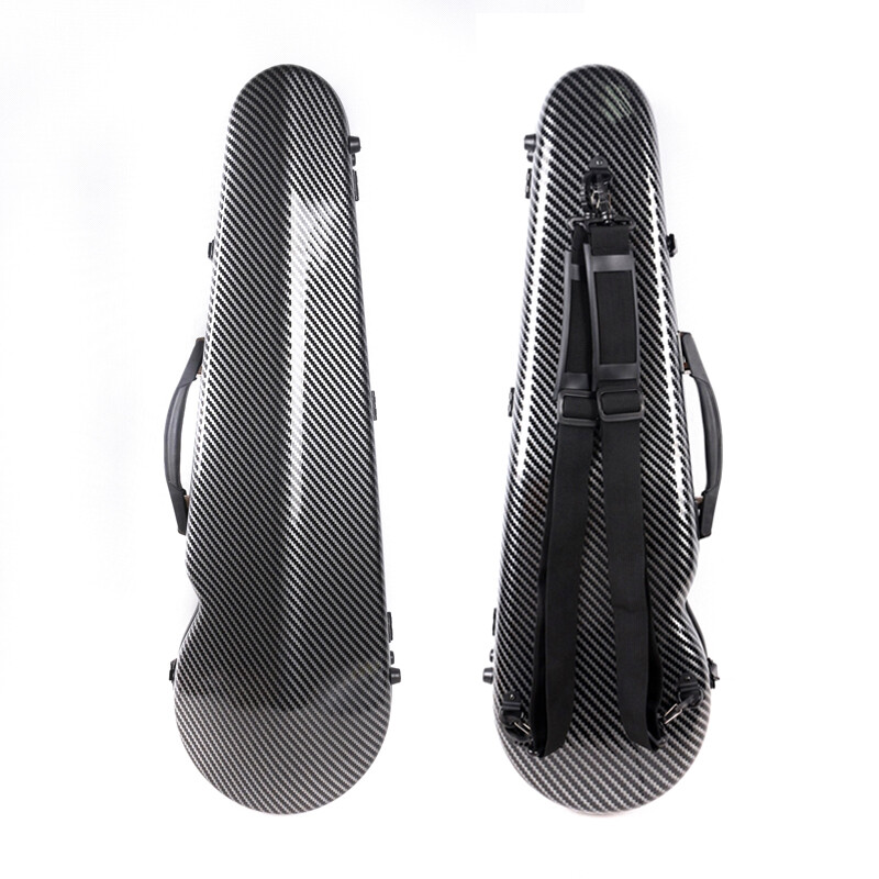 4/4 Violin Case Carbon Fiber Material Soft Thick Padding Hygrometer Light Case