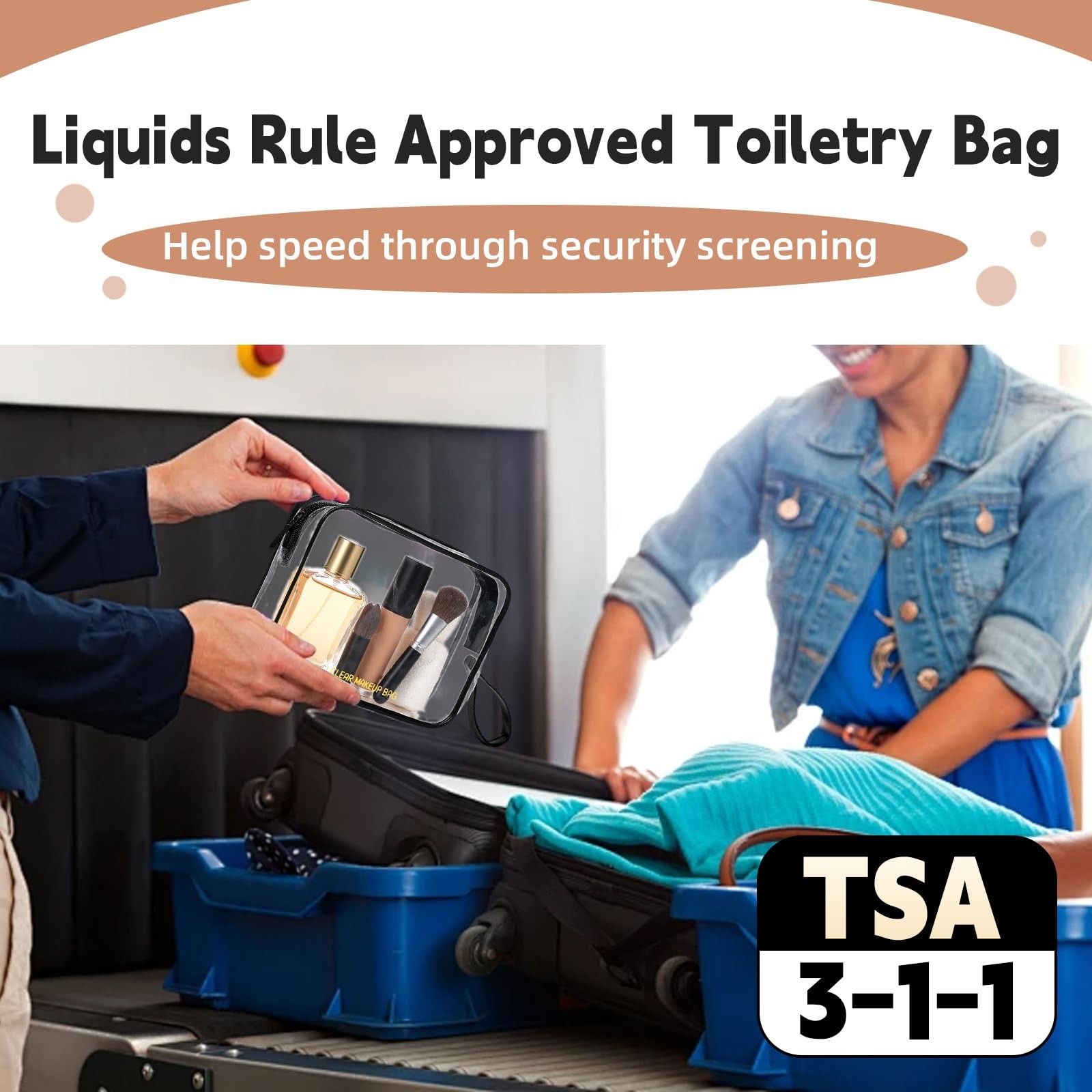 Icramsy Clear Makeup Bag,2 Pack TSA Approved Toiletry Bag Travel Toiletry Bag