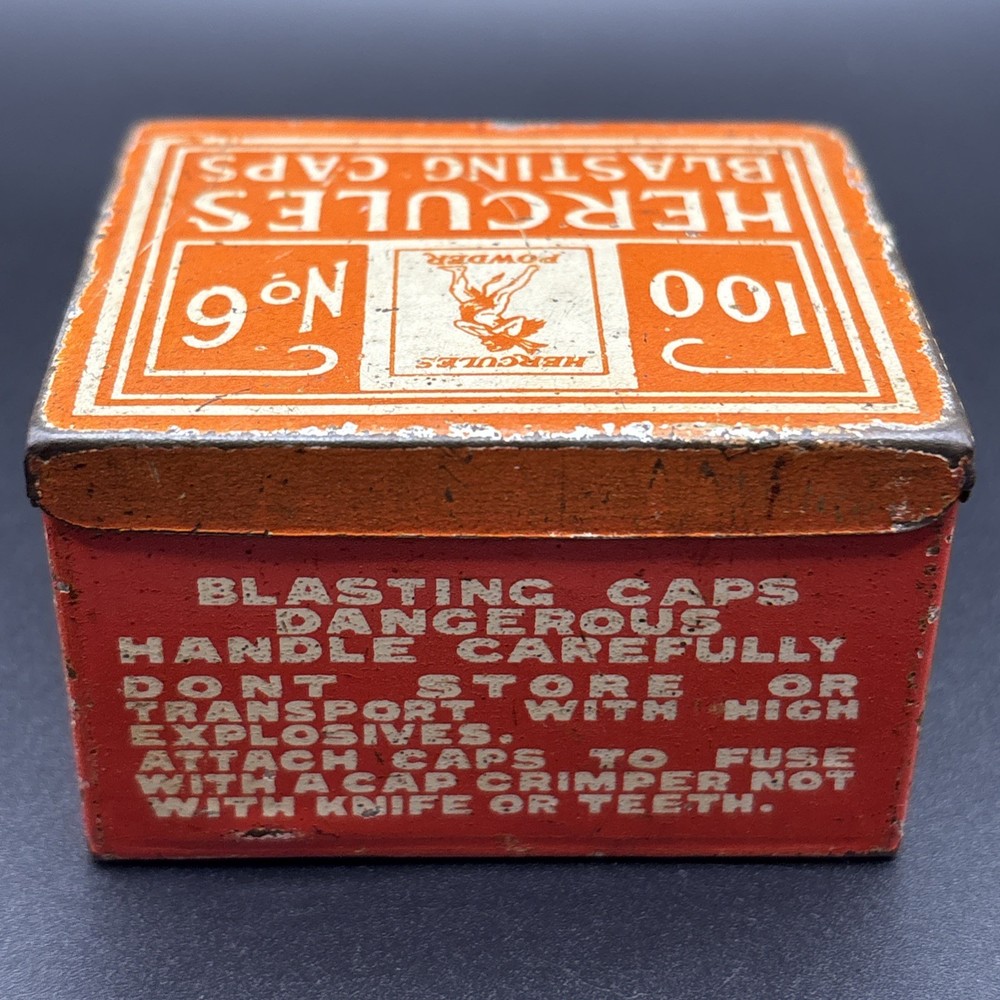 Vintage Empty Hercules No. 6 Blasting Cap Tin