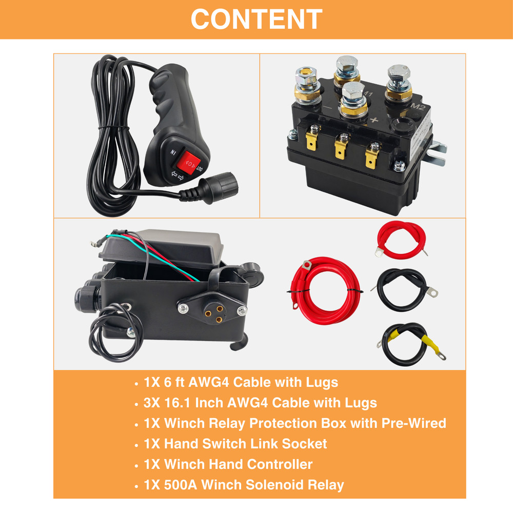 500A ATV UTV Winch Solenoid Contactor Relay Control Box Hand Controller 20000lb