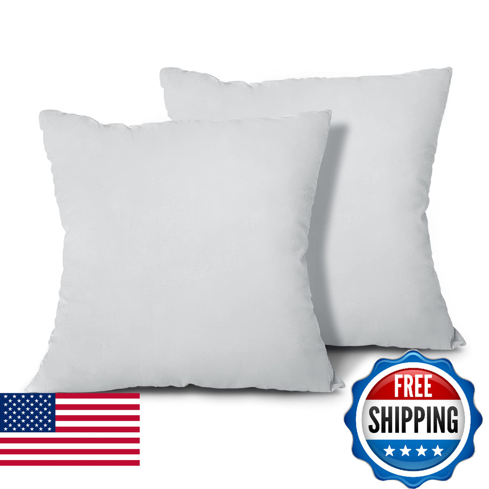 EDOW Throw Pillow Inserts, Set of 2 Lightweight Down Alternative Polyester Pillo