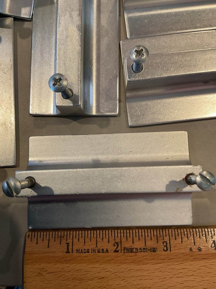 Vintage Stainless Steel Drawer Pull Cabinet Handle, Rectangular 3.5"x2", Brushed